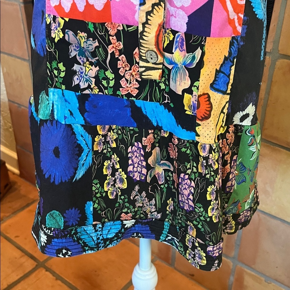 Desigual Multicolor Floral Patchwork Button Up Mi… - image 3
